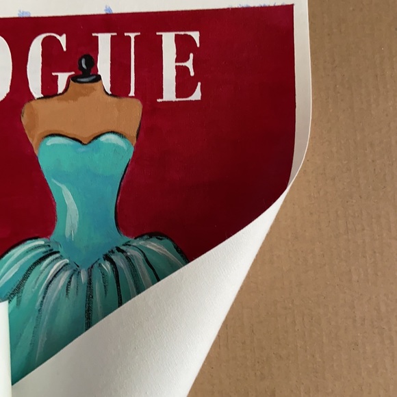 Original Acrylic Painting  Vogue Cover Fashion Art, Retro Fashion Wall Décor, - Picture 12 of 14